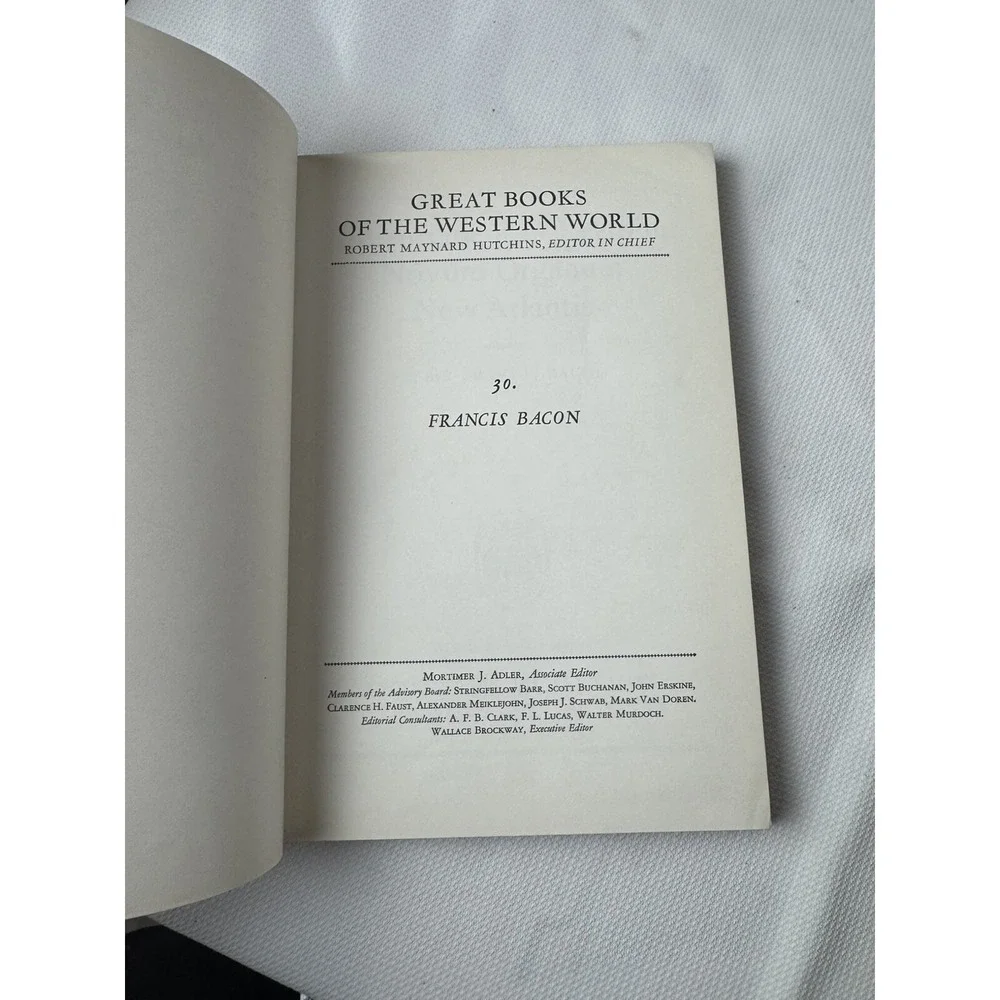 Britannica Great Books Francis Bacon Essays Vintage‎ Collectible Book